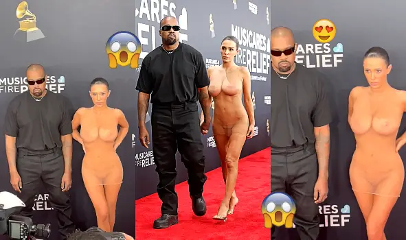 Bianca Censori strips naked on the Grammys red carpet