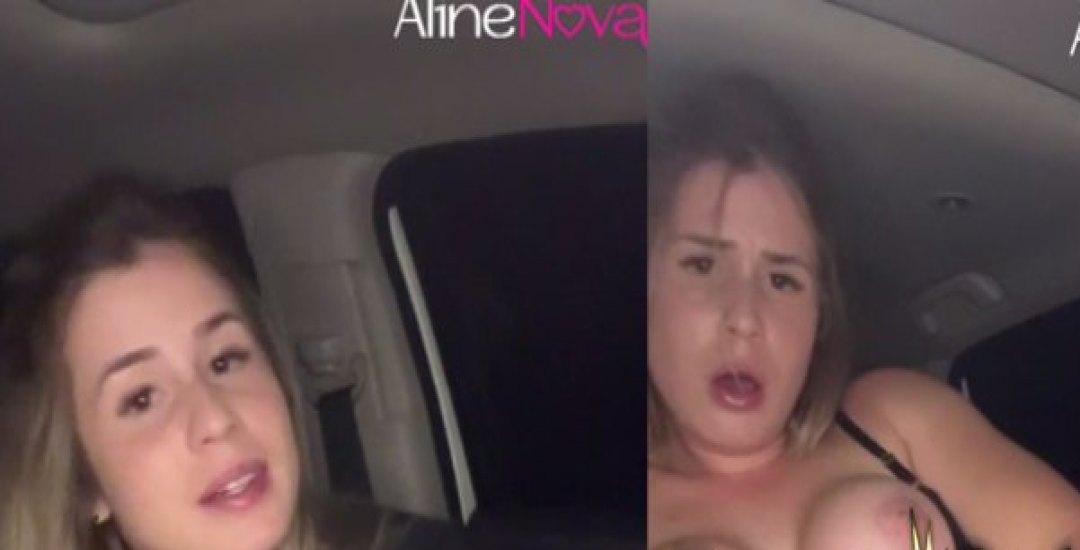 AlineNovak Latina masturbandose dentro del automóvil para OnlyFans Latino