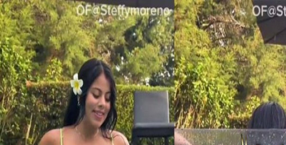 SteffyMoreno Colombiana Exhibiendo su Rico Cuerpo en Piscina para Onlyfans Gratis